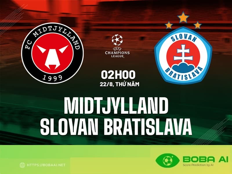 Nhận định Midtjylland vs Slovan Bratislava 2h00 ngày 22/8 (Champions League 2024/25)